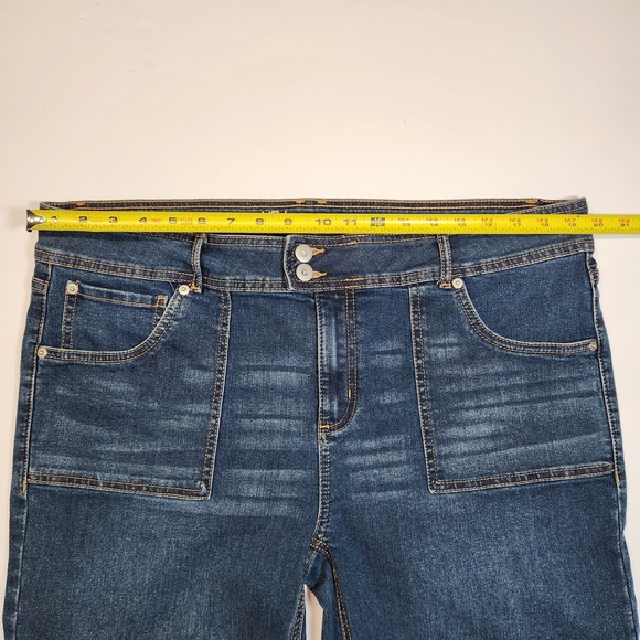 NOBO Womens Flare Jeans Size 21 Juniors Plus Blue Stretch Mid Rise Wide Leg - Picture 8 of 11